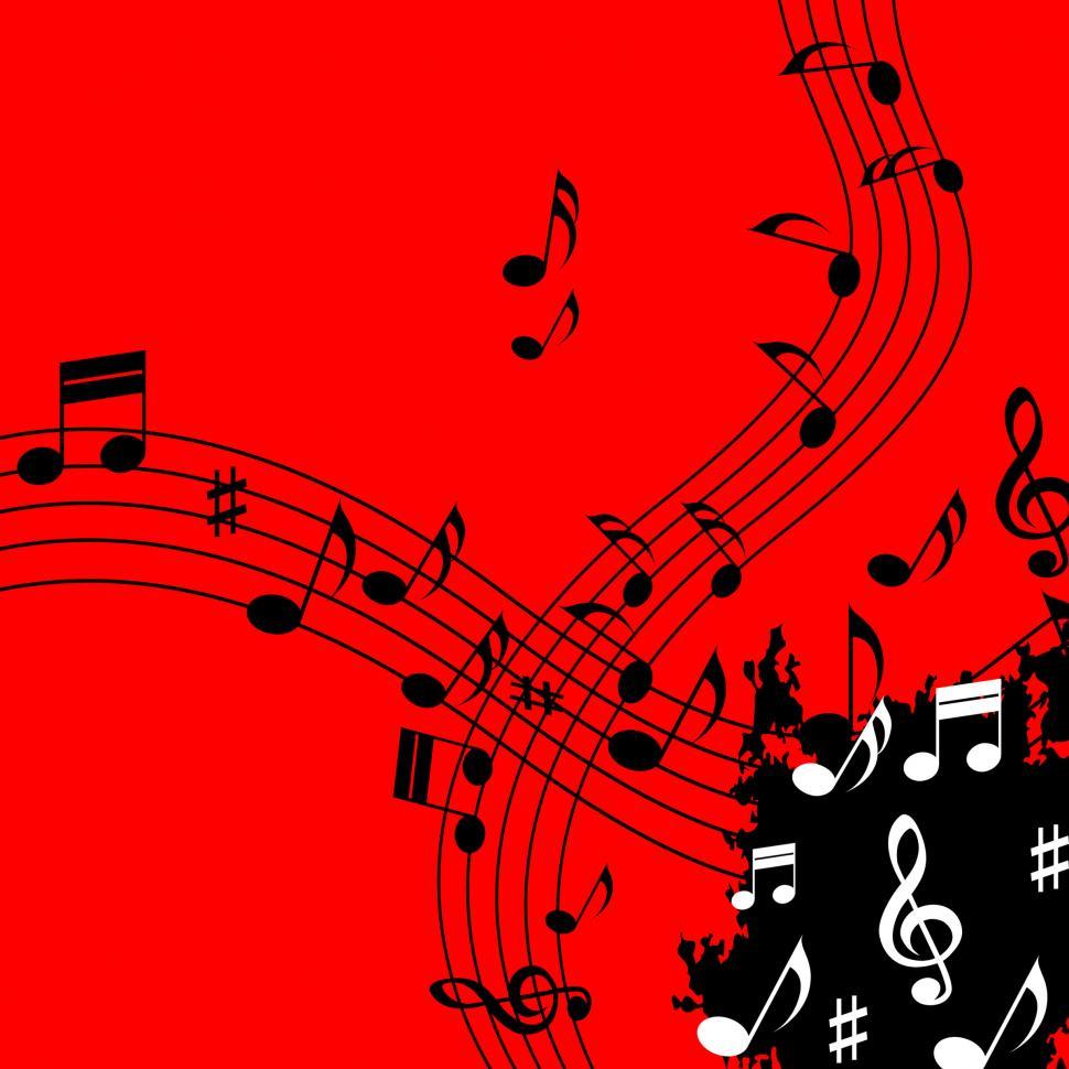 Free Image of Red Music Background Means Soundwaves Piece And Notes  