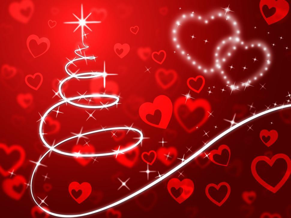 Free Image of Red Christmas Tree Background Shows Holidays And Love  