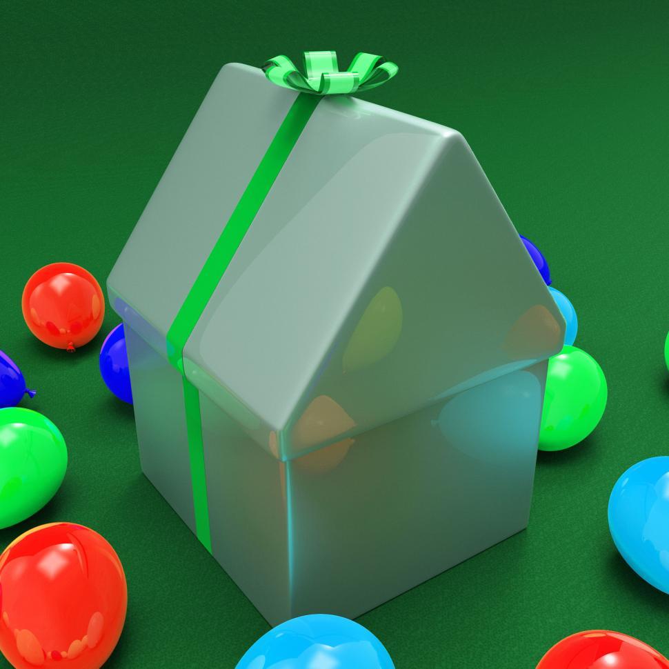 Free Image of House Giftbox Shows Wrapped Apartment And Package 
