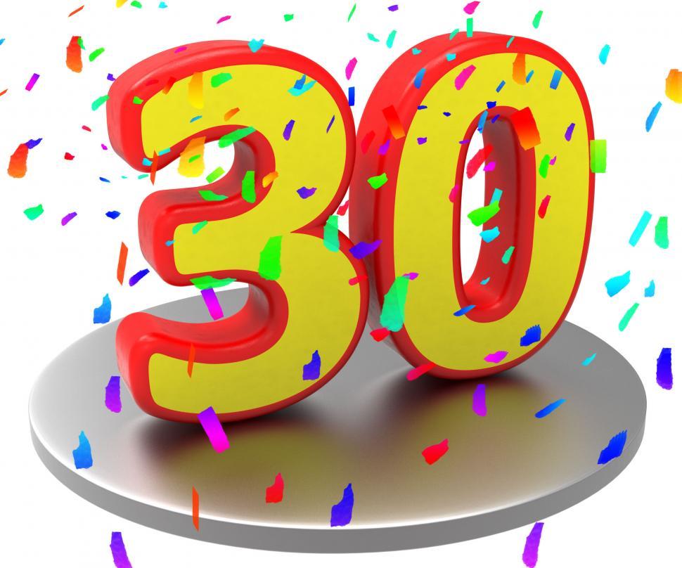 Free Image of Thirtieth Anniversary Indicates Happy Birthday And 30 