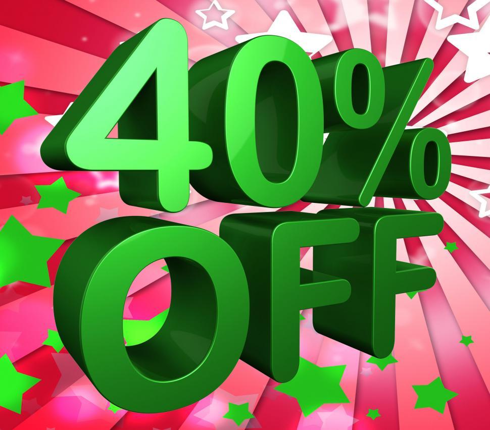 Free Image of Forty Percent Off Represents Sale 40 And Clearance 
