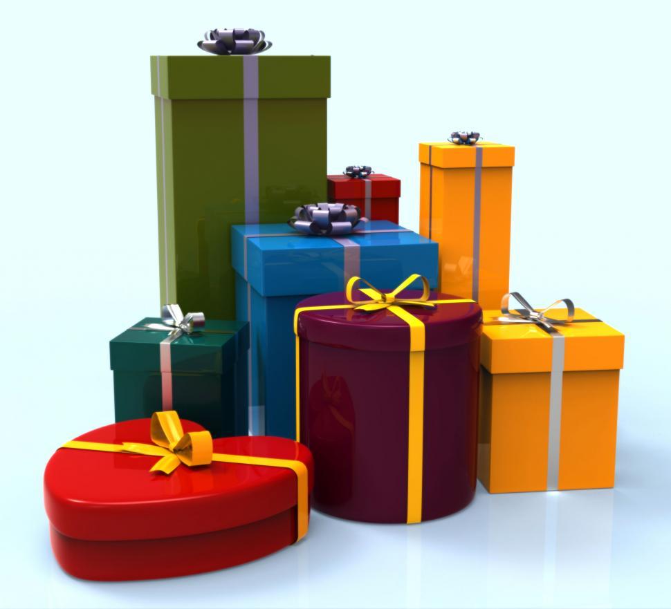 Free Image of Celebration Giftboxes Indicates Cheerful Greeting And Package 