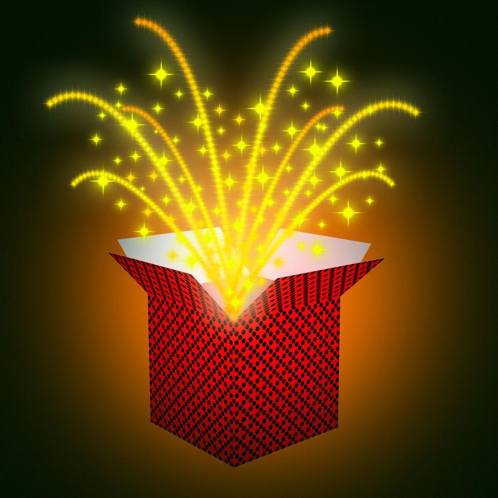 Free Image of Giftbox Stars Shows Valentines Day And Celebrate 