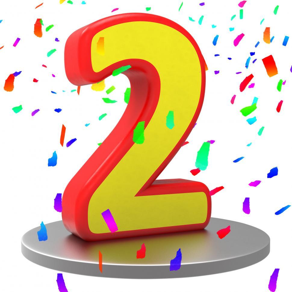 Free Image of Two Anniversary Represents Happy Birthday And 2Nd 