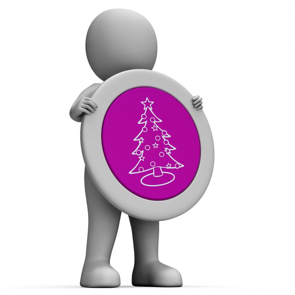 Free Image of Xmas Tree Shows Merry Christmas And Congratulation 