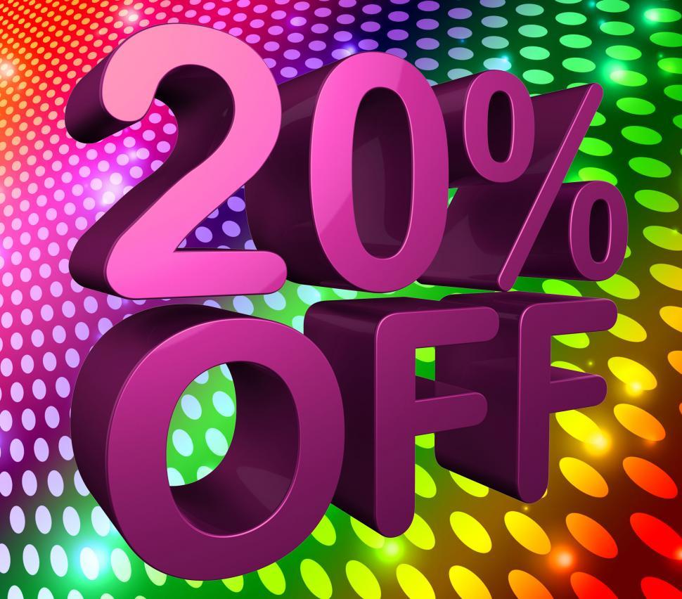 Free Image of Twenty Percent Off Represents Promo Sale And Clearance 