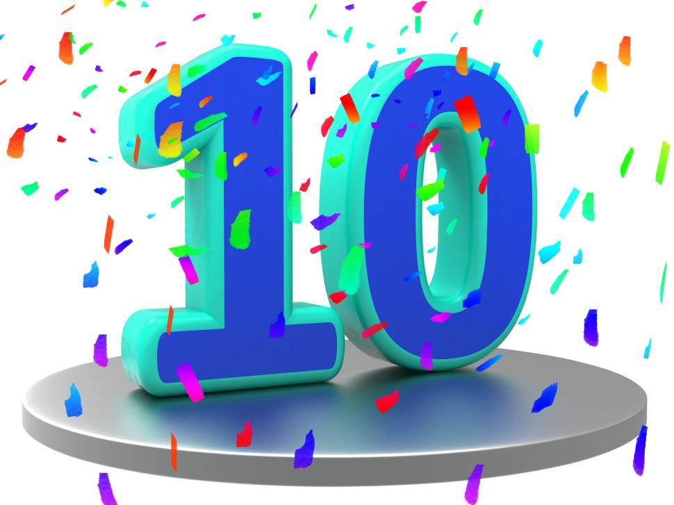 Free Image of Ten Anniversary Shows Happy Birthday And 10Th 