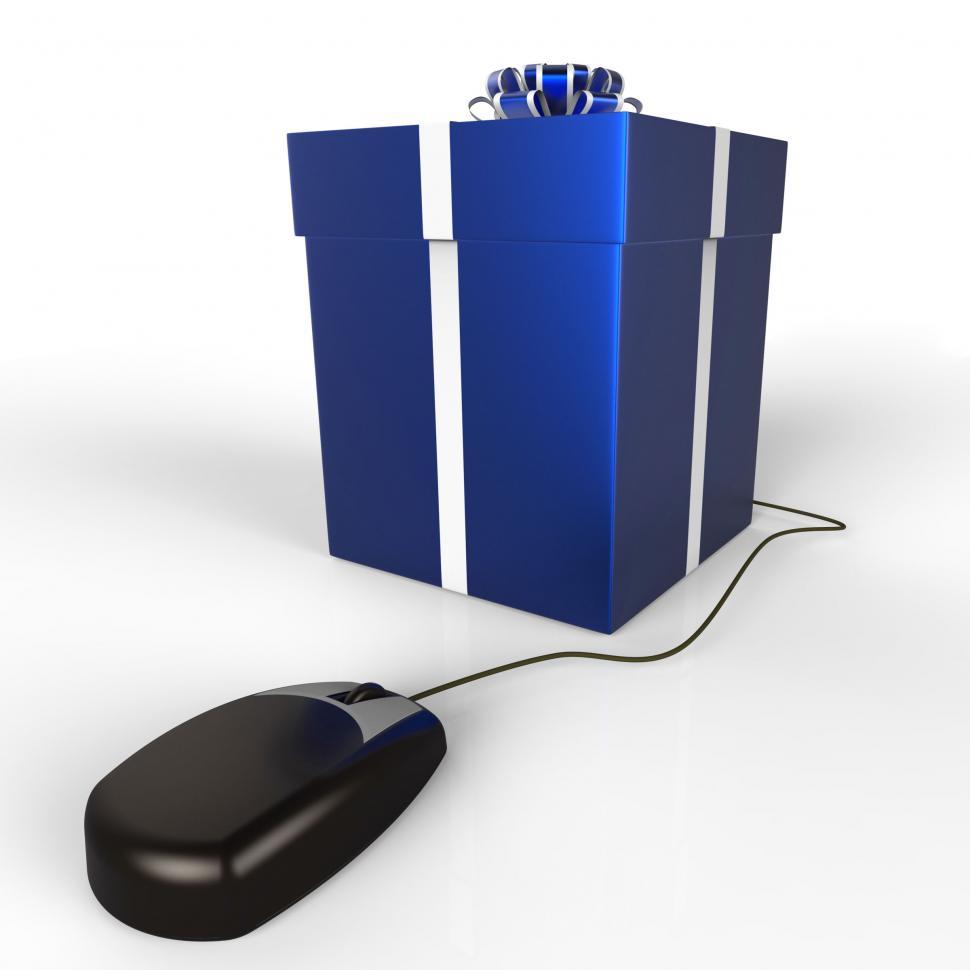 Free Image of Online Gift Represents World Wide Web And Box 