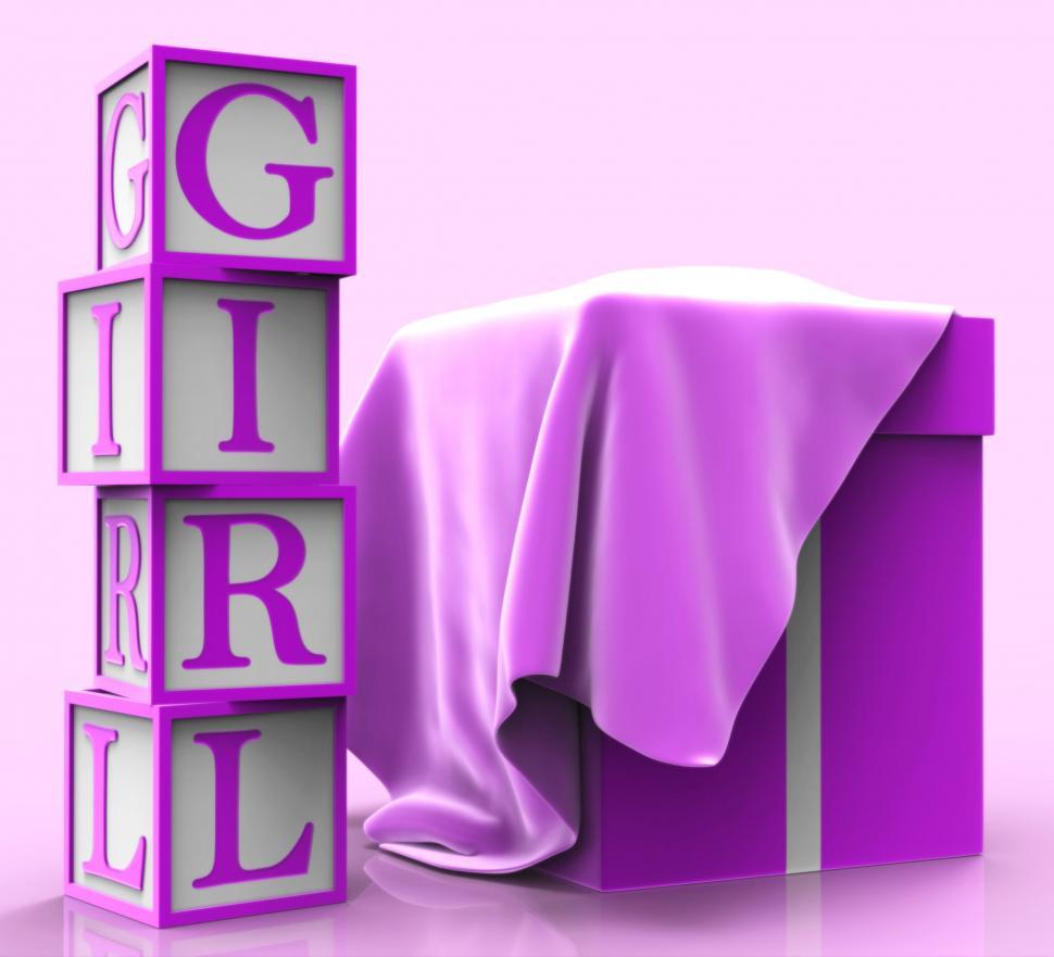 Free Image of Baby Giftbox Represents Young Woman And Babies 