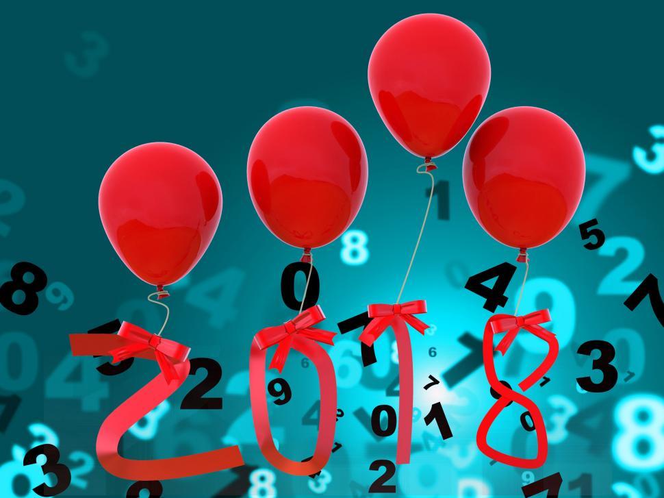 Free Image of New Year Shows Twenty Eighteen And 2018 