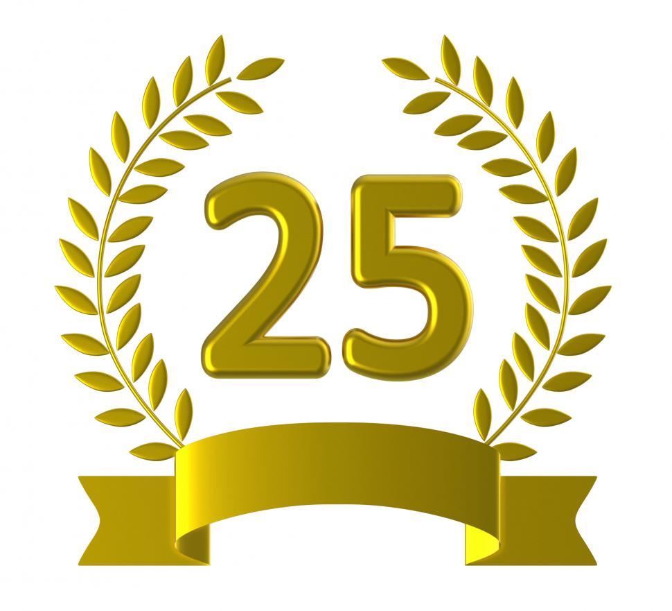 Free Image of Twenty Fifth Means Happy Birthday And Anniversary 