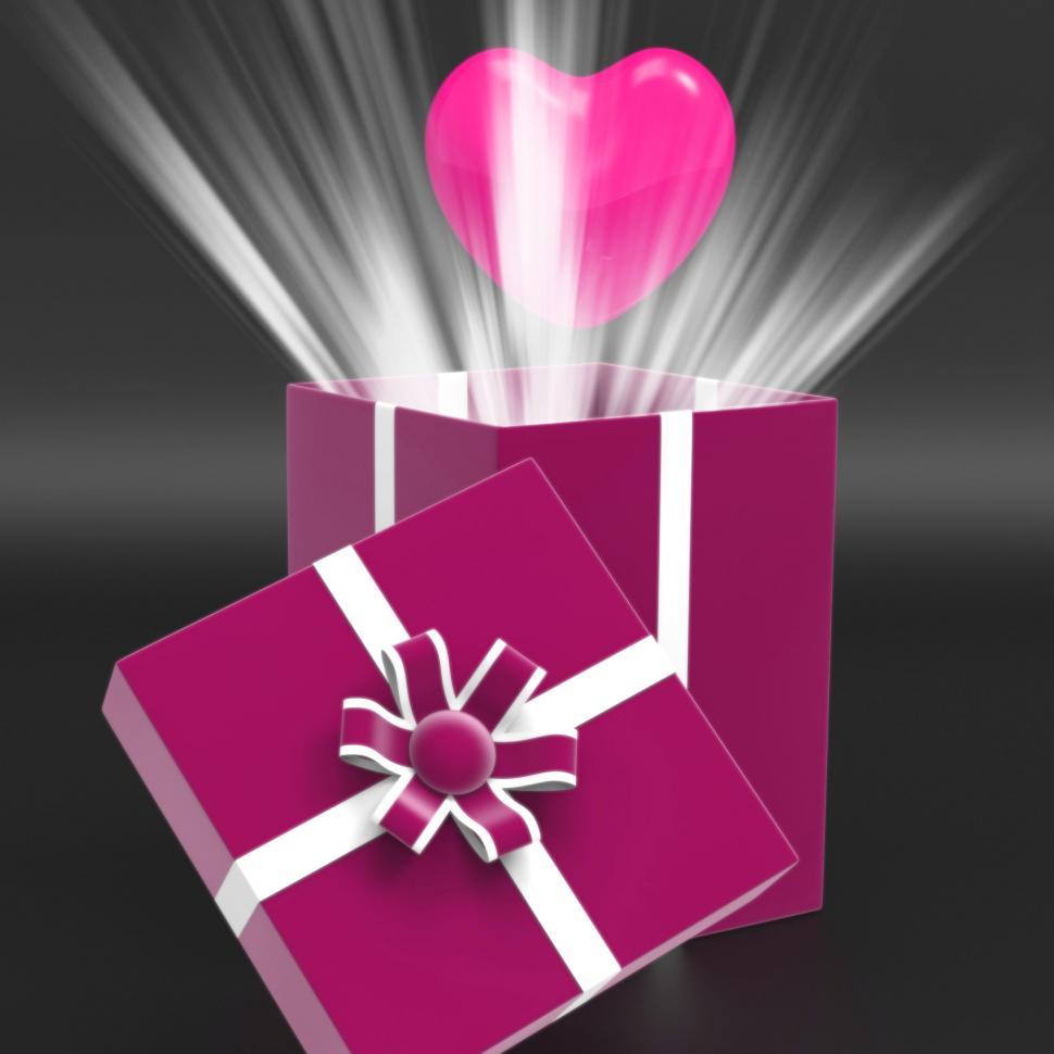 Free Image of Heart Giftbox Means Valentines Day And Affection 
