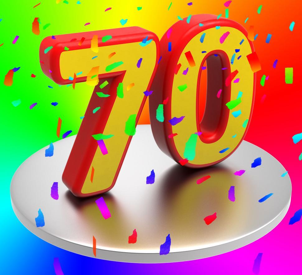 Free Image of Seventy Birthday Indicates Happy Anniversary And 70Th 