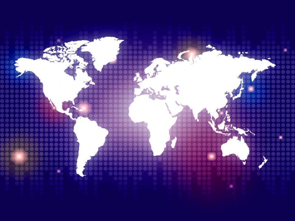 Free Image of Blue World Shows Globalization Backdrop And Globe 