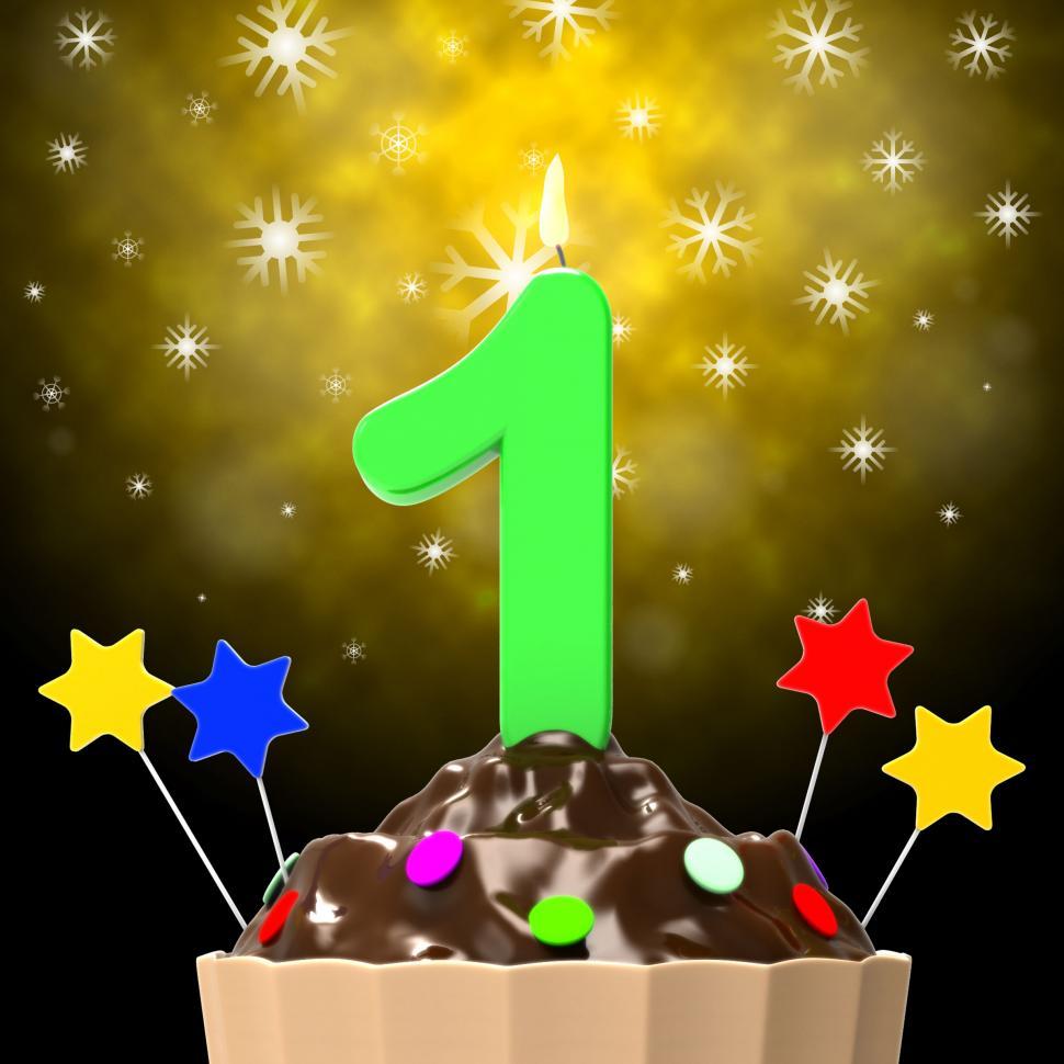 Free Image of One Celebration Indicates Happy Birthday And 1 