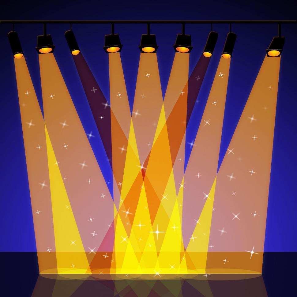 Free Image of Spotlight Background Represents Floodlight Backdrop And Entertai 