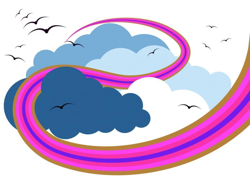 Free Image of Background Rainbow Represents Flock Of Birds And Abstract 