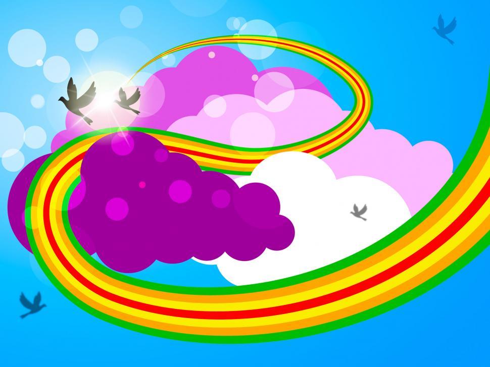 Free Image of Clouds Background Shows Birds In Flight And Abstract 
