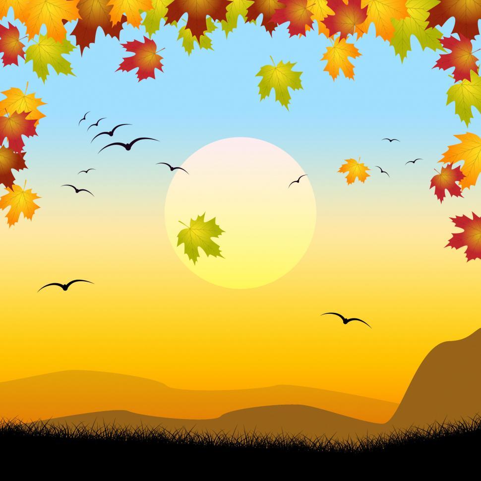Free Image of Sunset Landscape Shows Warm Template And Sunshine 