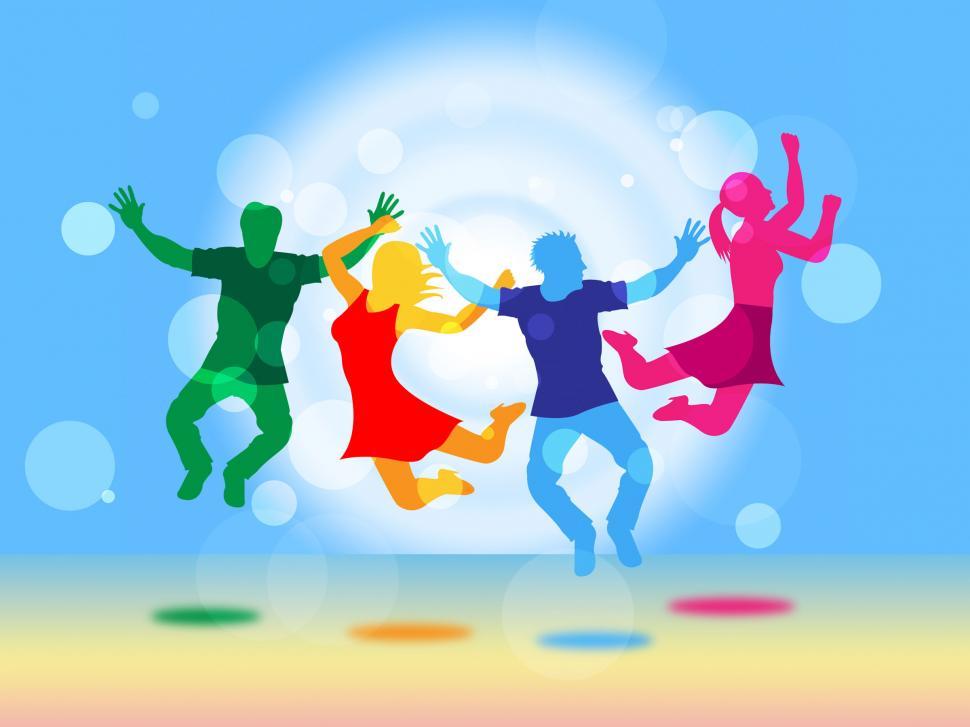 Free Image of Glow Kids Means Light Burst And Jump 