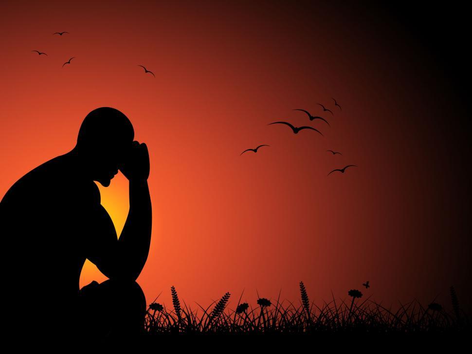 Free Image of Think Depressed Shows Lost Hope And Anxious 