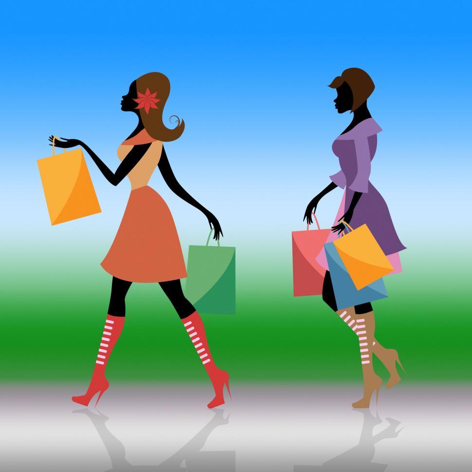 Free Image of Shopping Women Indicates Commercial Activity And Adults 