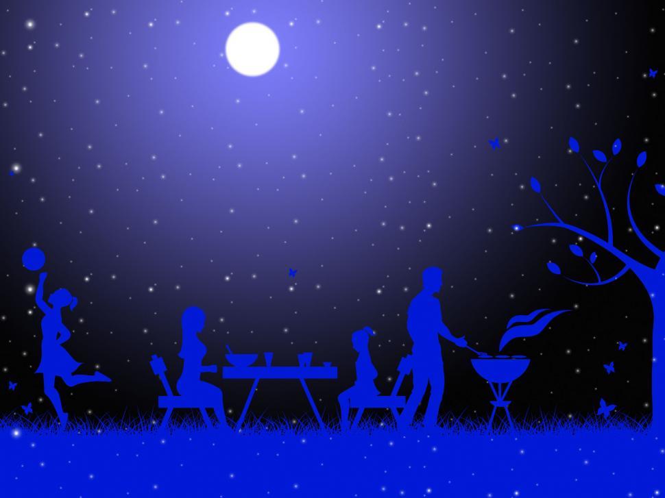 Free Image of Night Evening Means Bbq Grill And Barbeque 