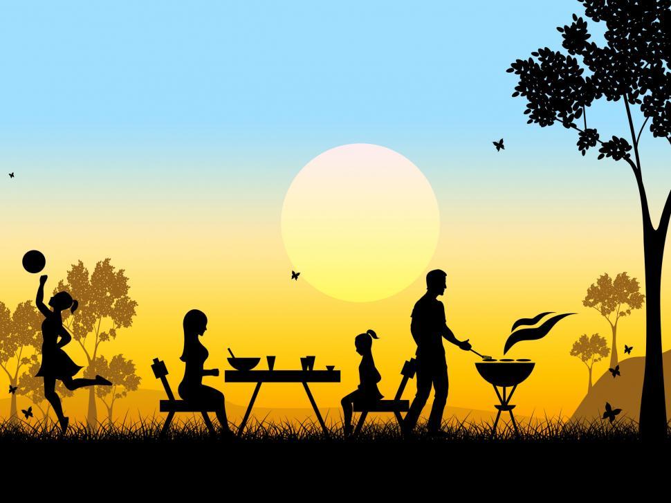 Free Image of Landscape Sunset Means Grilled Meat And Barbecued 