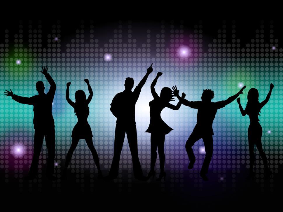 Free Image of People Silhouette Means Disco Music And Dance 