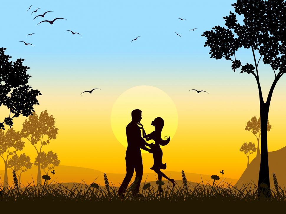 Free Image of Silhouette Love Means Summer Time And Adoration 
