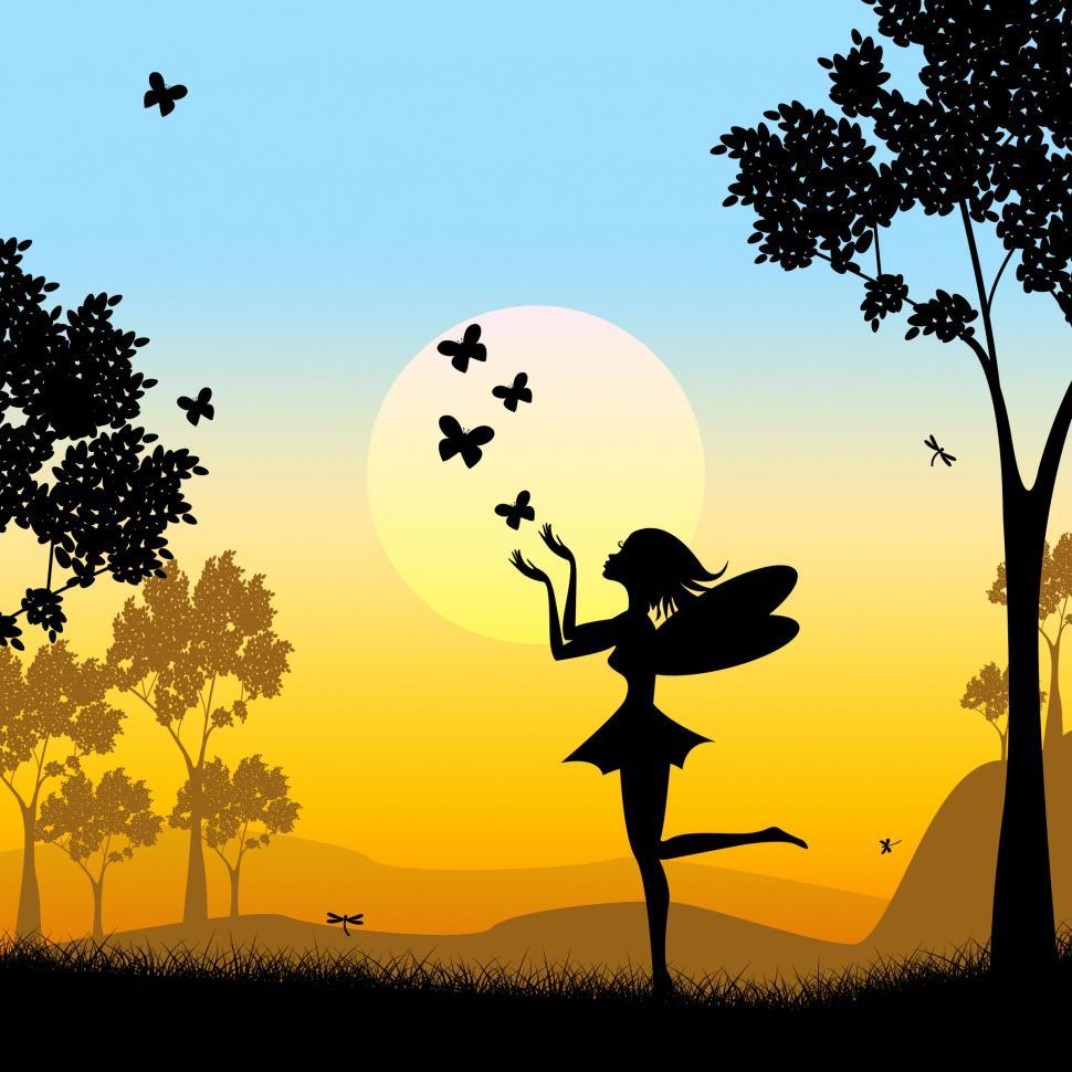 Free Image of Silhouette Fairy Shows Faries Fairyland And Silhouettes 