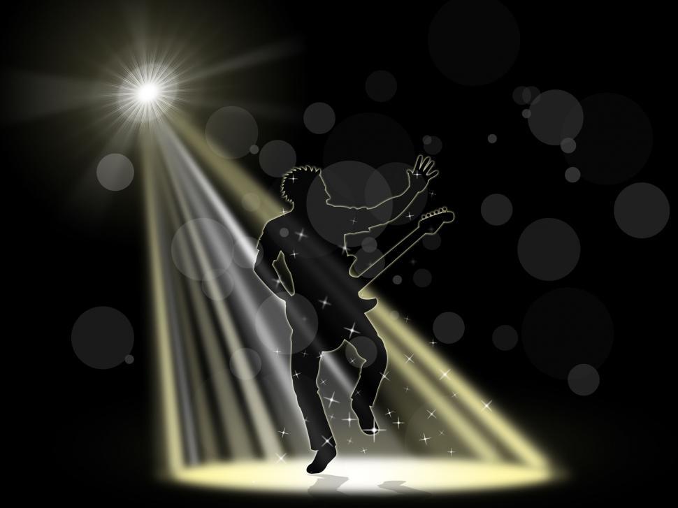 Free Image of Guitar Spotlight Shows Sound Track And Floodlight 