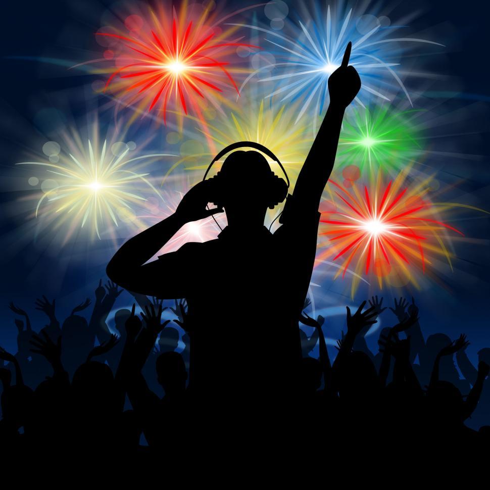 Free Image of Disco Dj Represents Fireworks Display And Celebrating 
