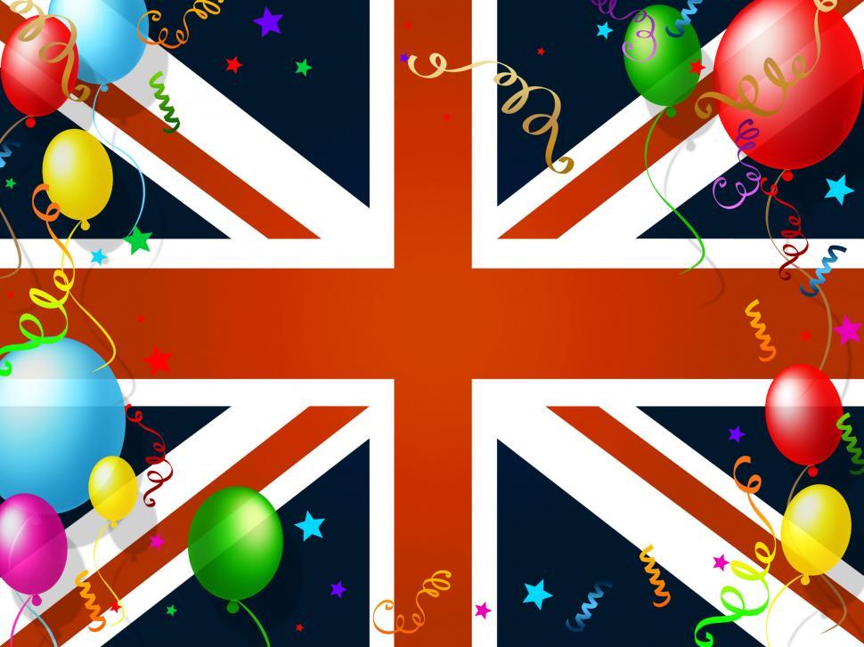 Free Image of Union Jack Represents English Flag And Balloon 