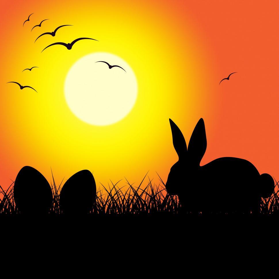 Free Image of Easter Eggs Indicates Bunny Rabbit And Copy 