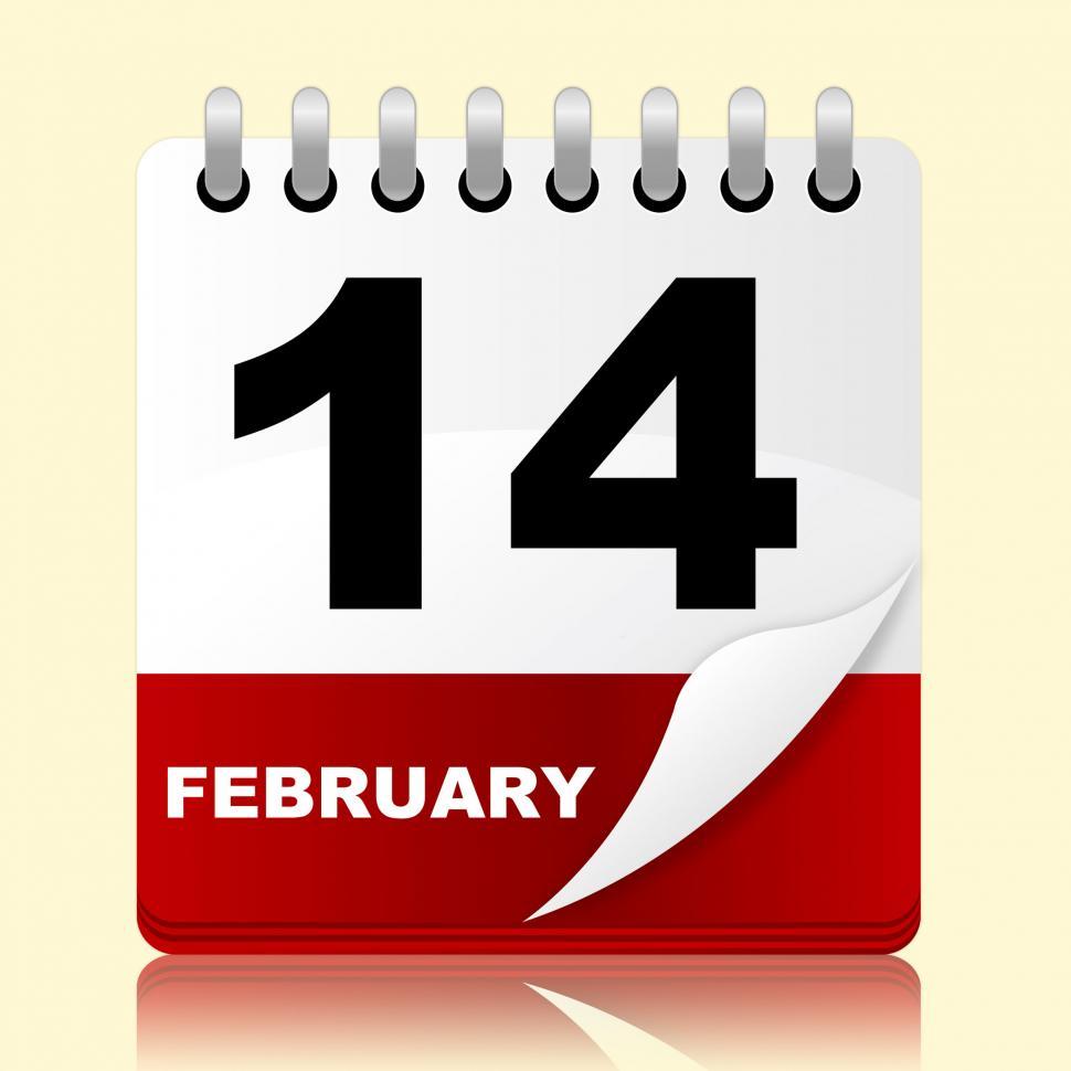 Free Image of Love Calendar Means Valentines Day And 14Th 