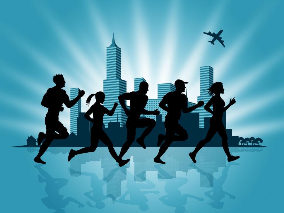 Free Image of Jogging City Shows Get Fit And Cityscape 