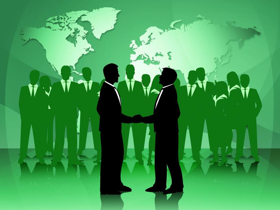 Free Image of World Map Means Group Of People And Businessmen 