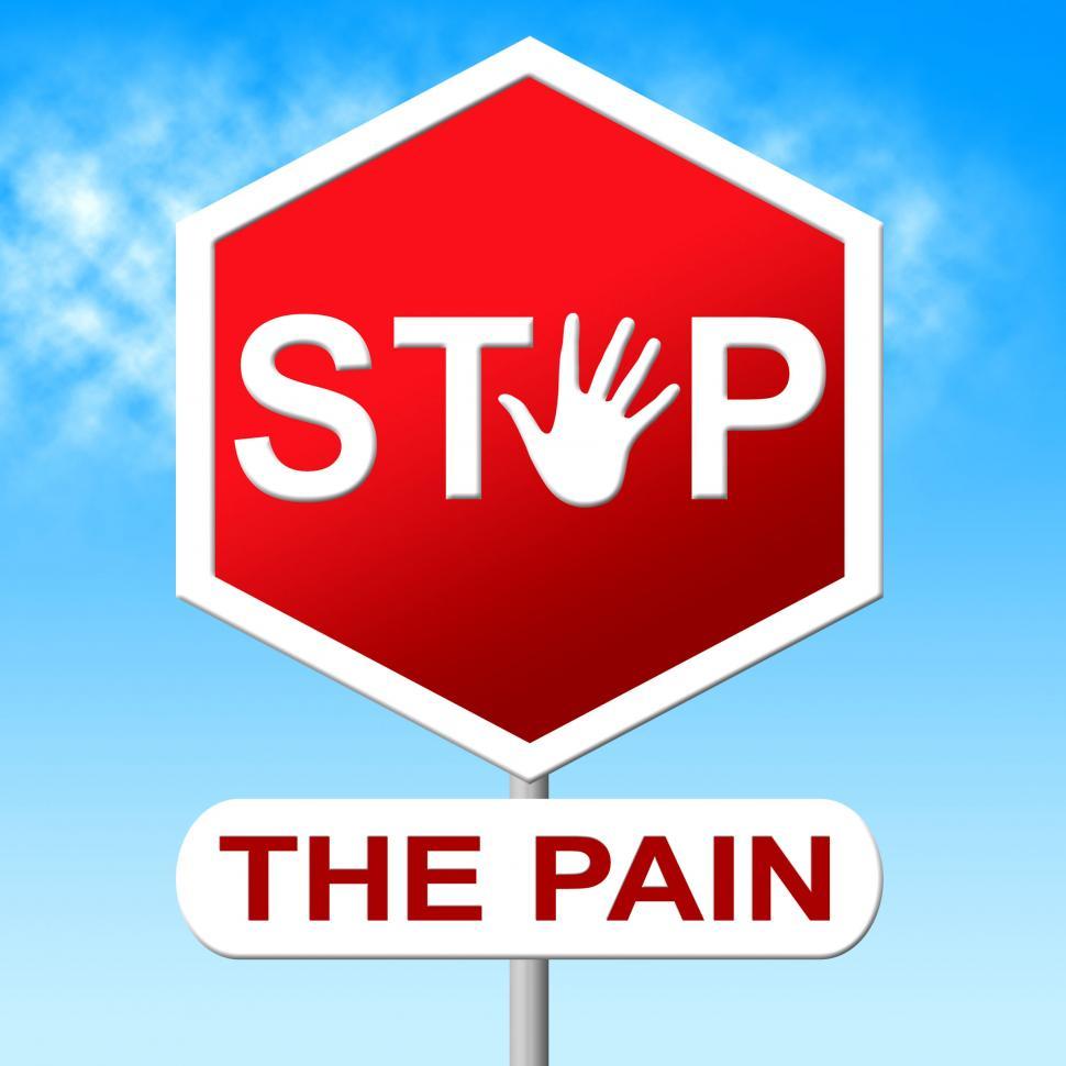 Free Image of Pain Stop Indicates Warning Sign And Control 