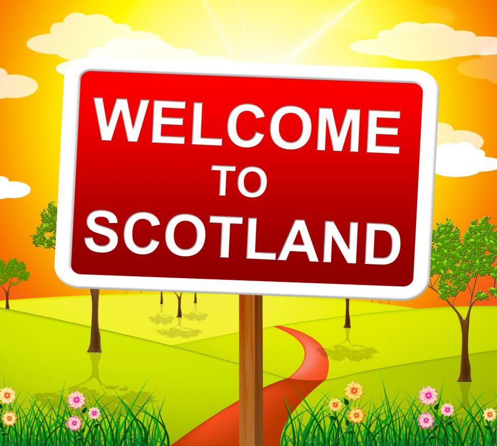 Free Image of Welcome To Scotland Indicates Meadows Greetings And Country 