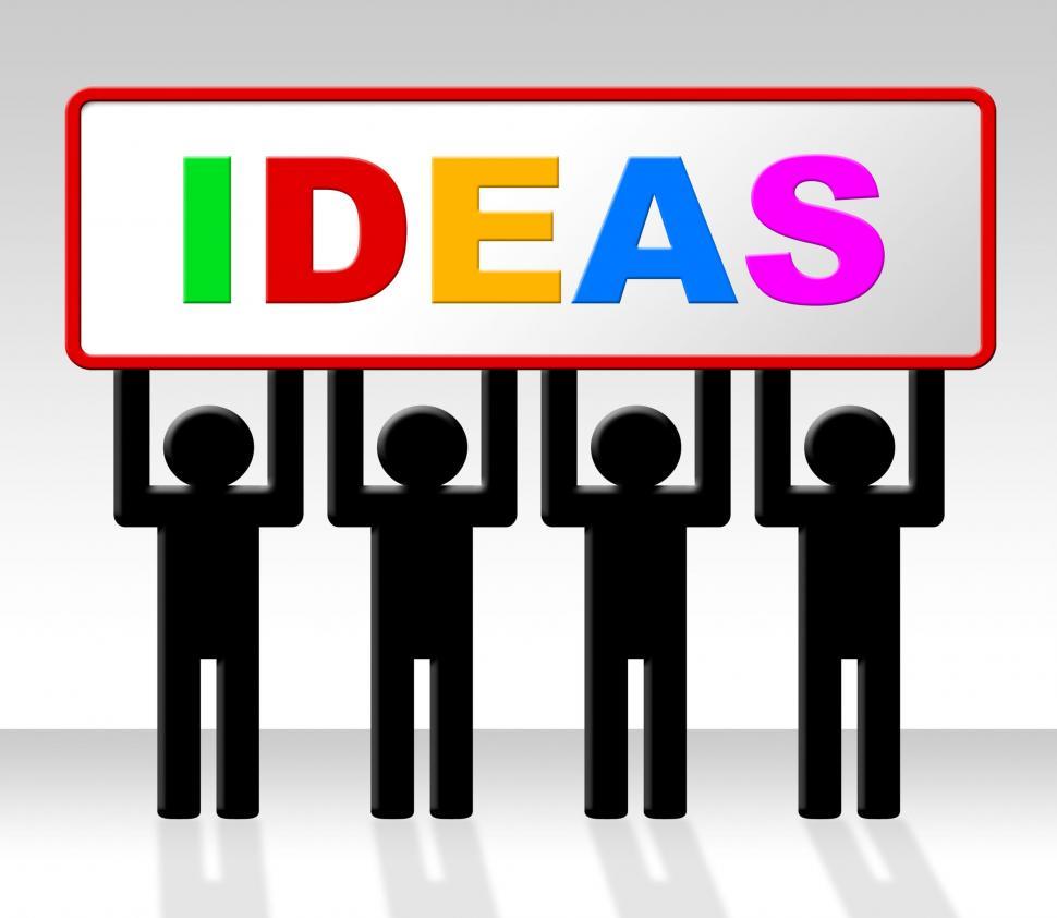 Free Image of Sign Ideas Represents Invention Placard And Thoughts 