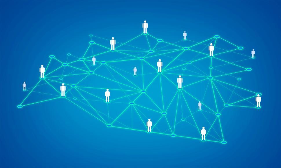 Free Image of Linked In a Network - Social network and social connections conc 