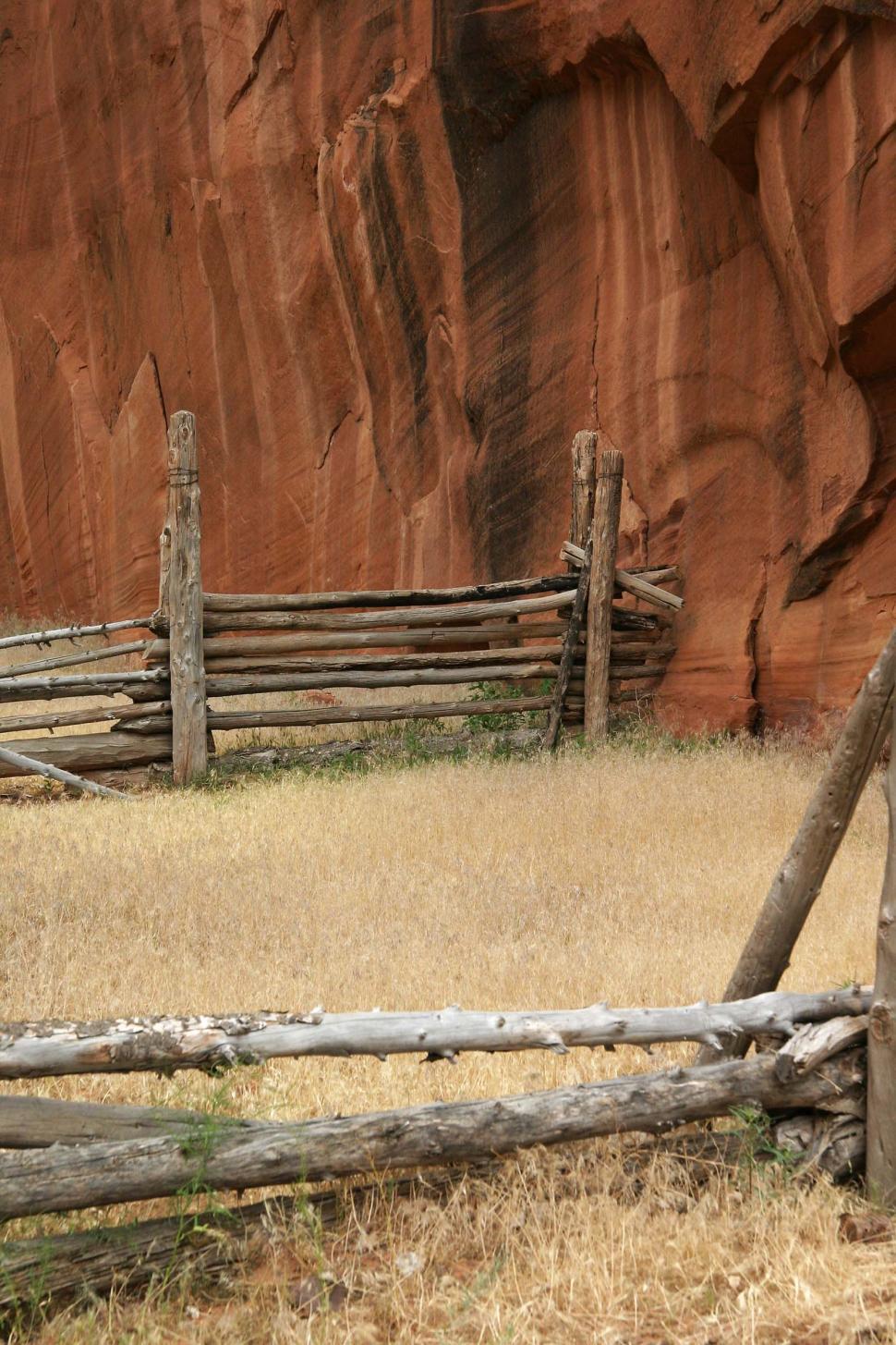 Free Image of Horse Standing in Field Next to Wooden Fence 