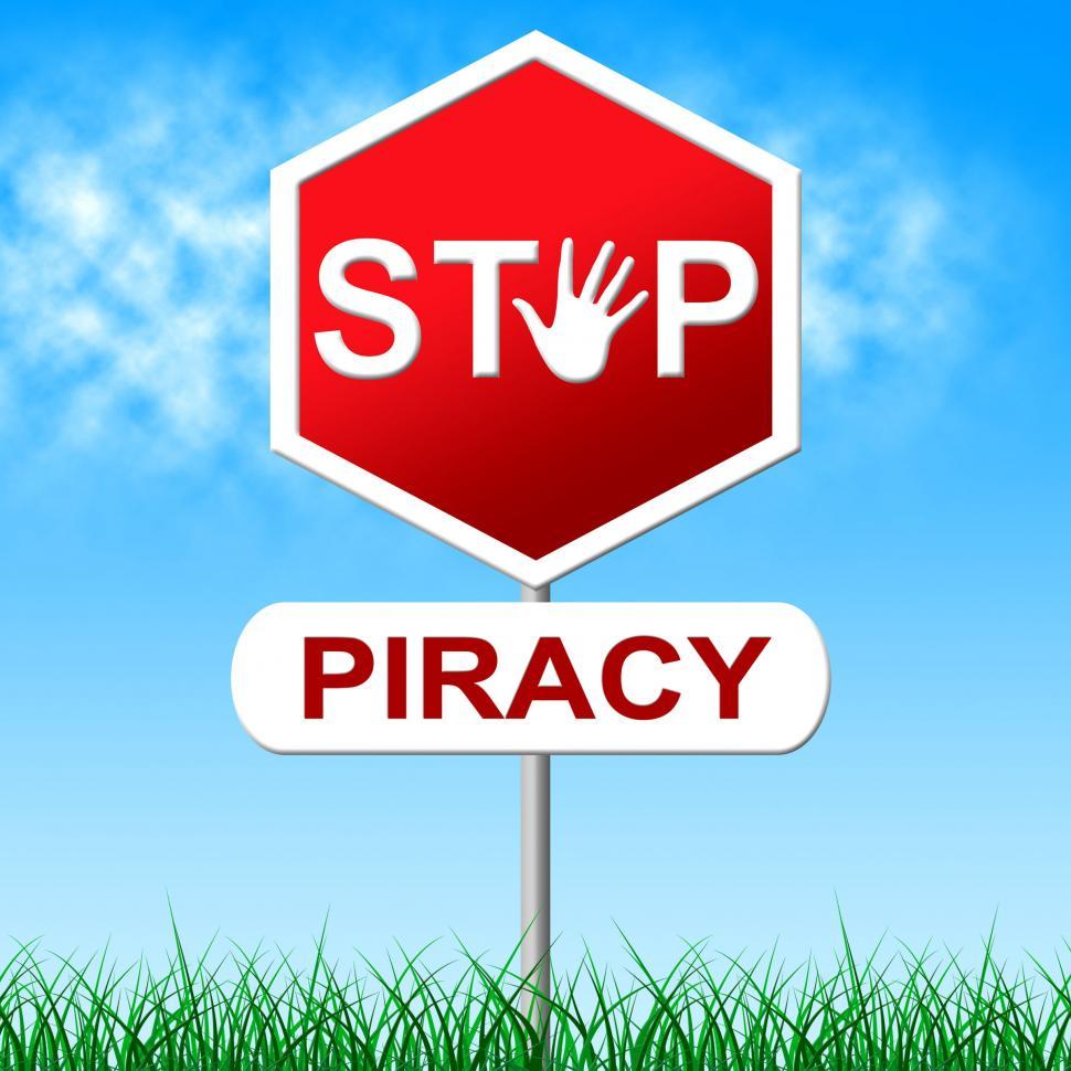 Free Image of Piracy Stop Indicates Copy Right And Caution 