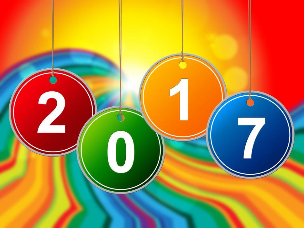 Free Image of New Year Means Two Thosand Seventeen And Celebrate 