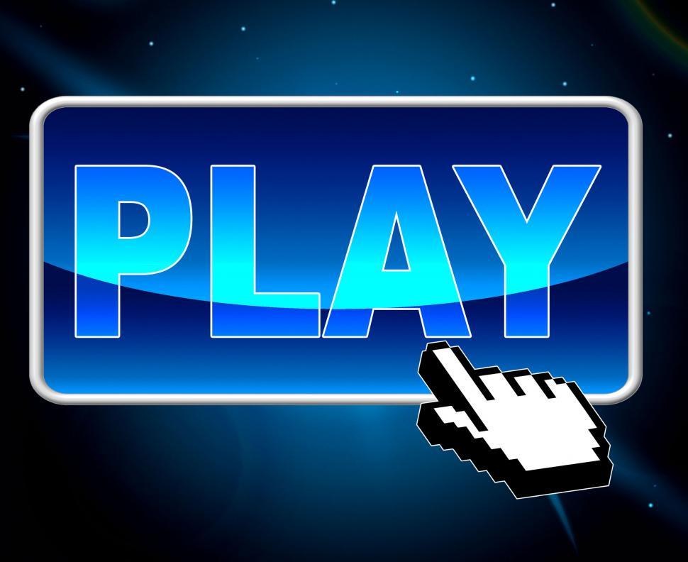 Free Image of Play Button Means World Wide Web And Enjoy 