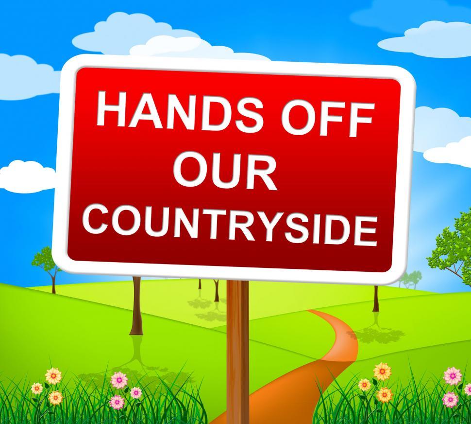 Free Image of Hands Off Countryside Represents Go Away And Picturesque 