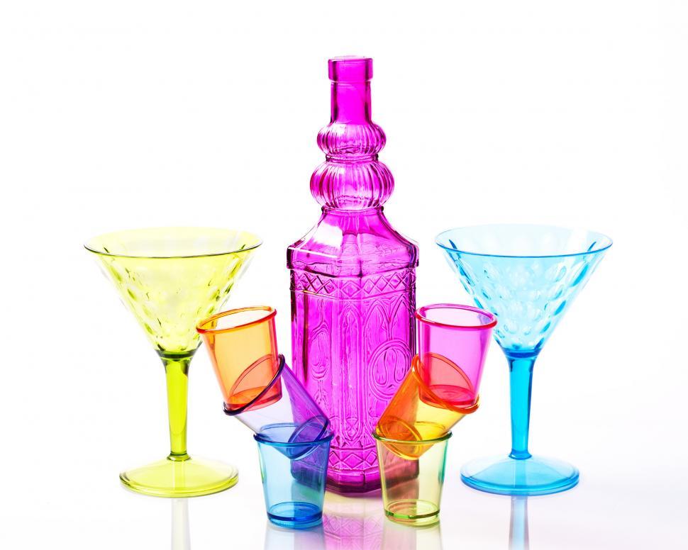 Free Image of Colored Drink Glasses 