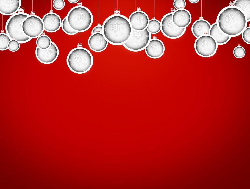 Free Image of Christmas balls with delicate snowflakes - Xmas card with copysp 