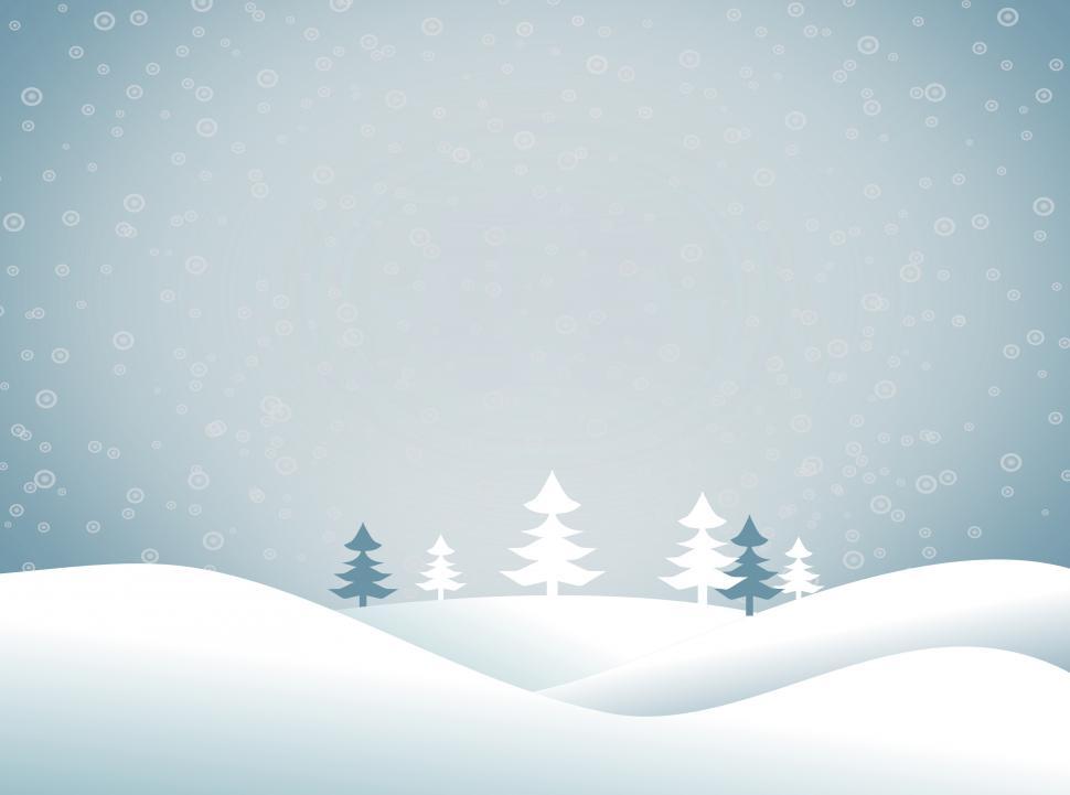 Free Image of Christmas snowy landscape - Xmas postcard with copyspace - Blue  